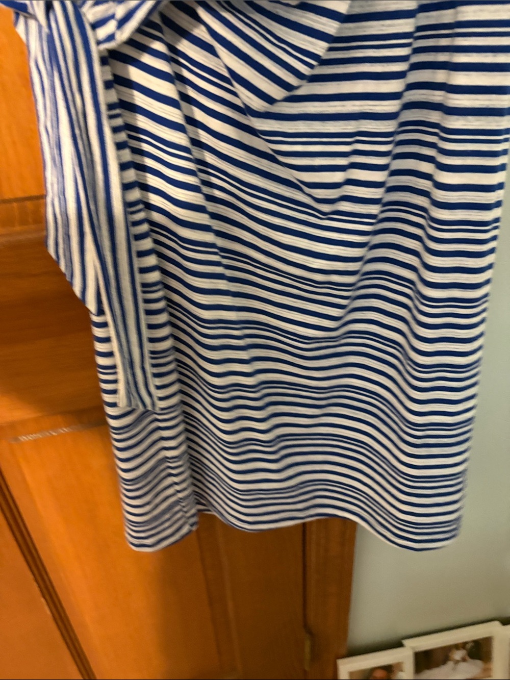 Talbots Blue & White Striped Side-Knot Midi Dress XL great condition. Sleeveless - Picture 6 of 11